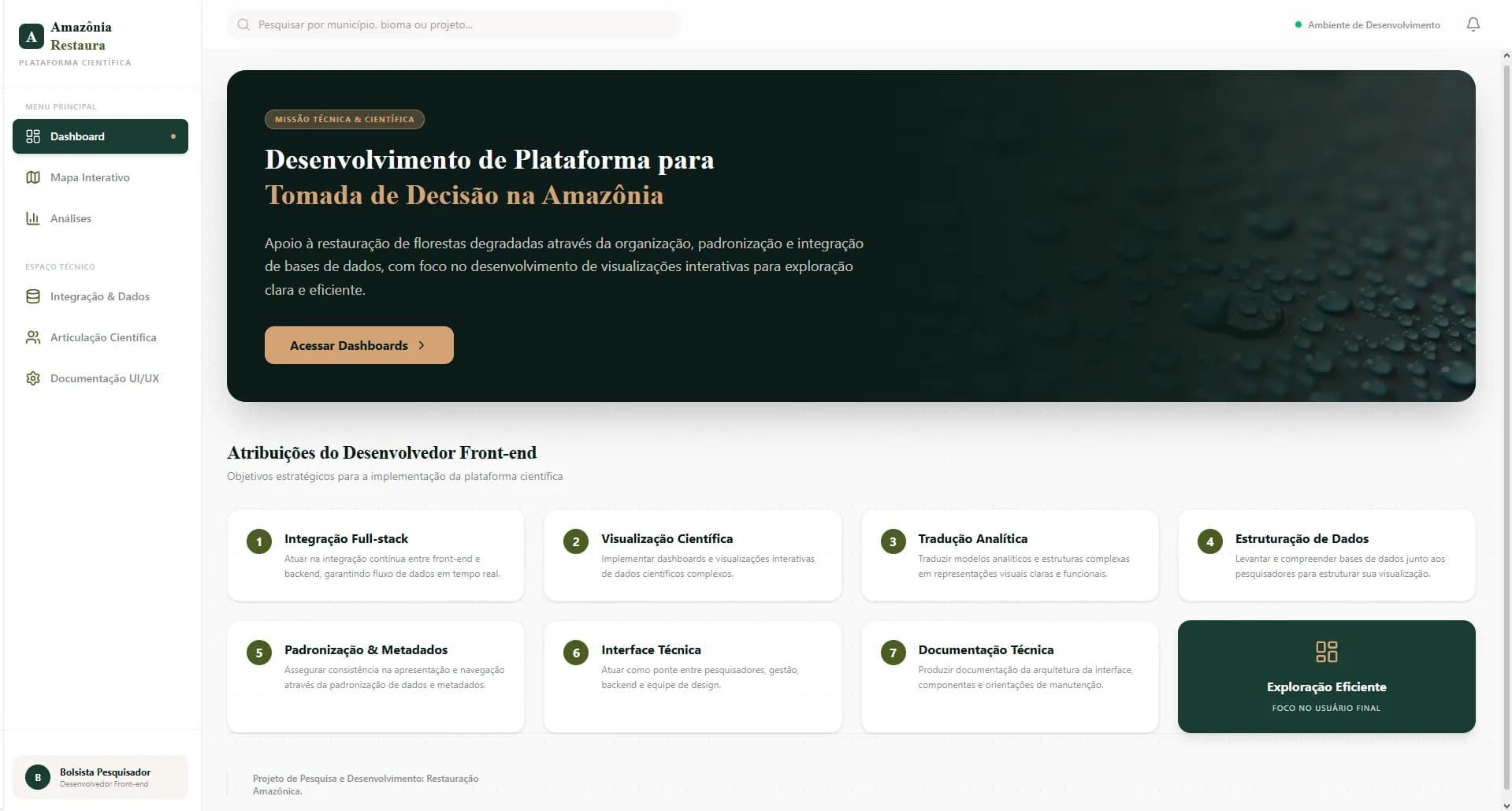 Preview do projeto Plataforma de Restauração da Amazônia