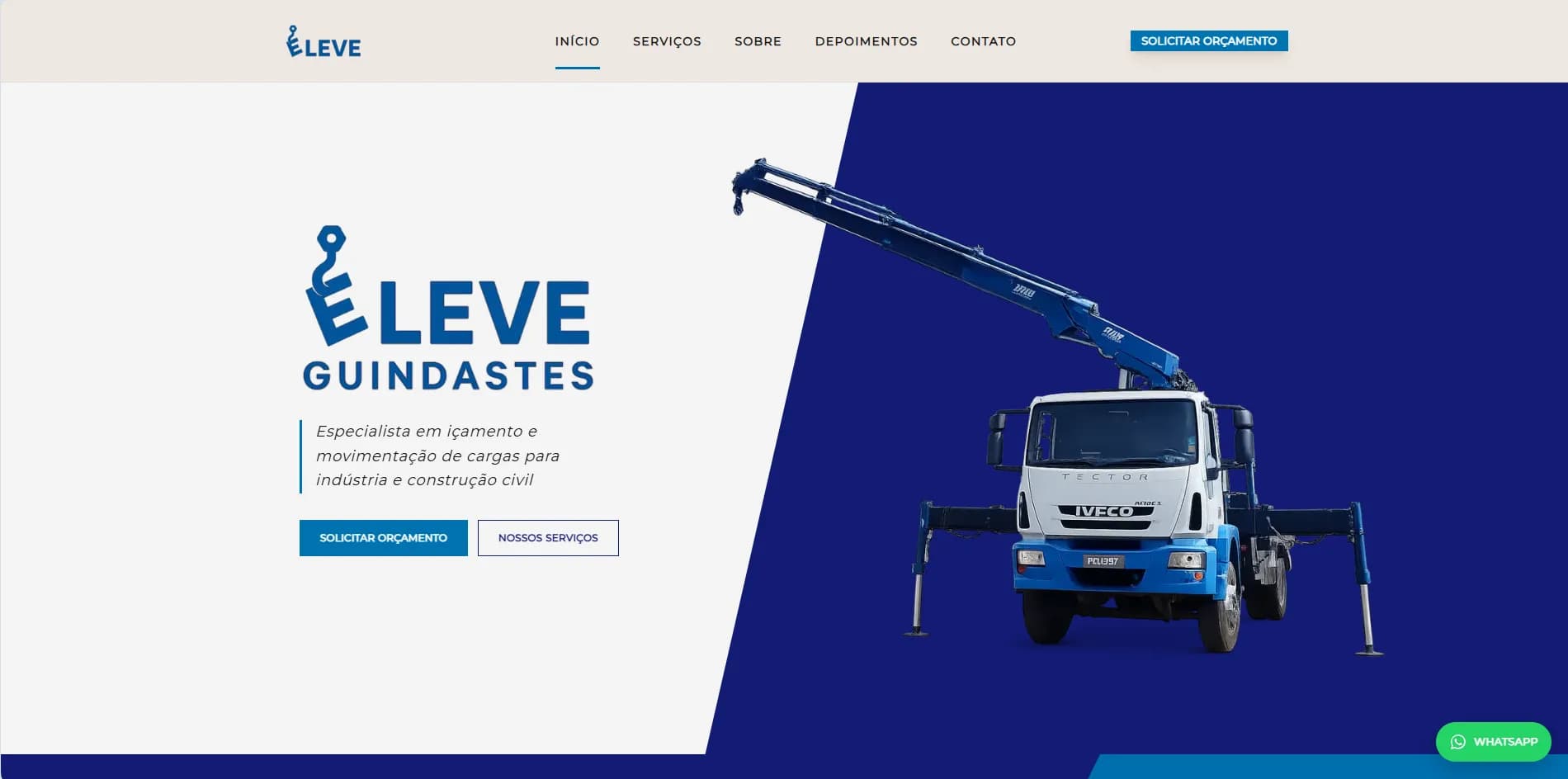 Preview do projeto Eleve Guindastes